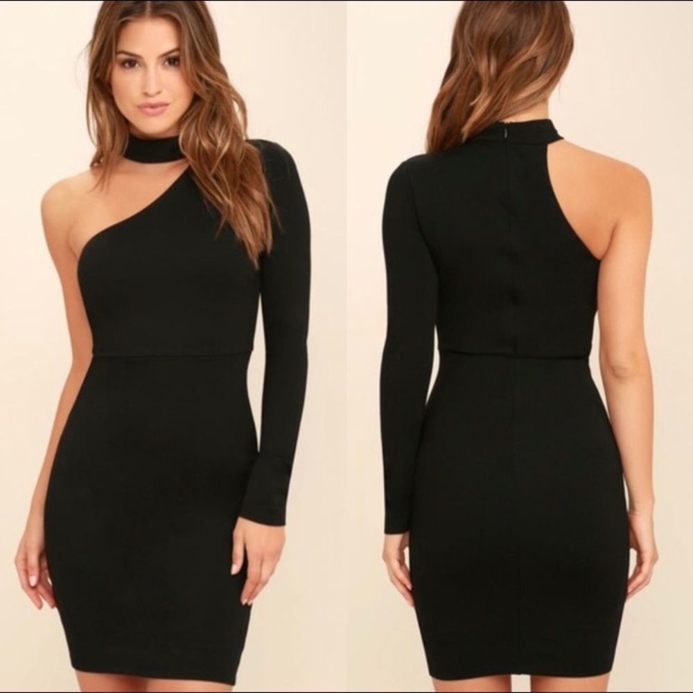 Lulus Black One Shoulder Dress Size XS